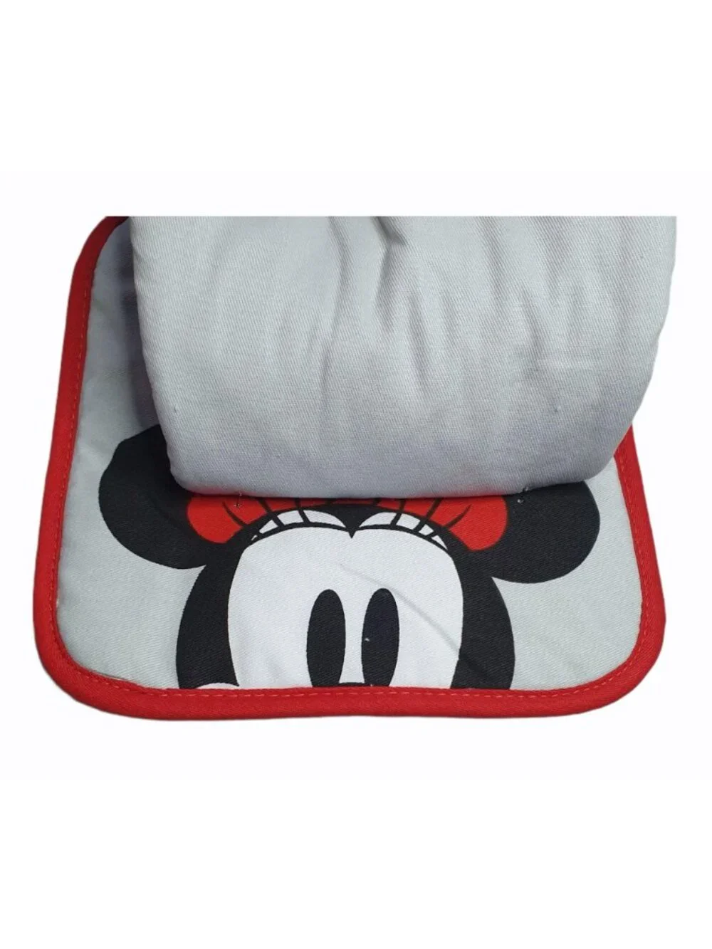 Minnie Mouse Oven Mitt and Pot Holder  Over Sized  Gray Red Black Disney